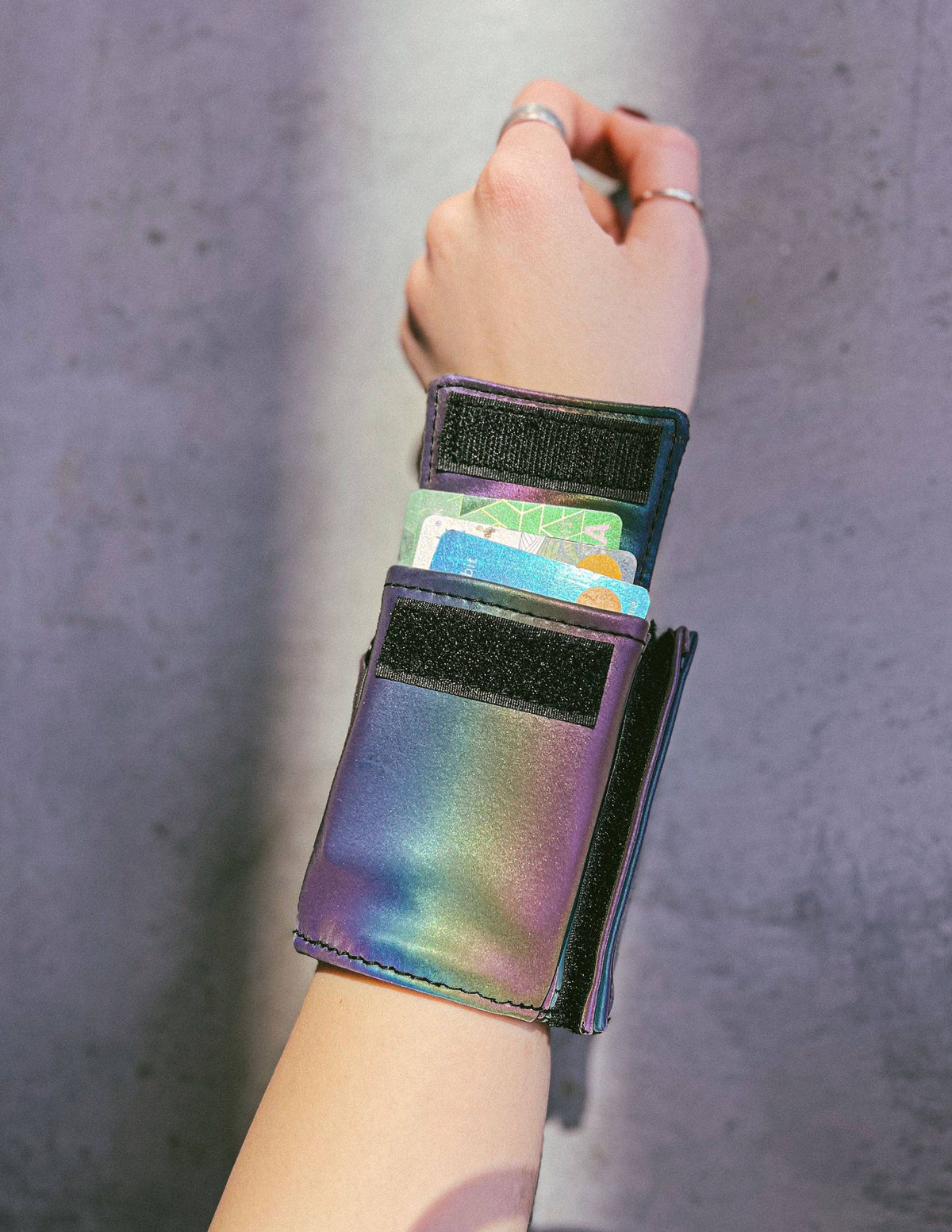 Wrist Wallet Reflective Rainbow