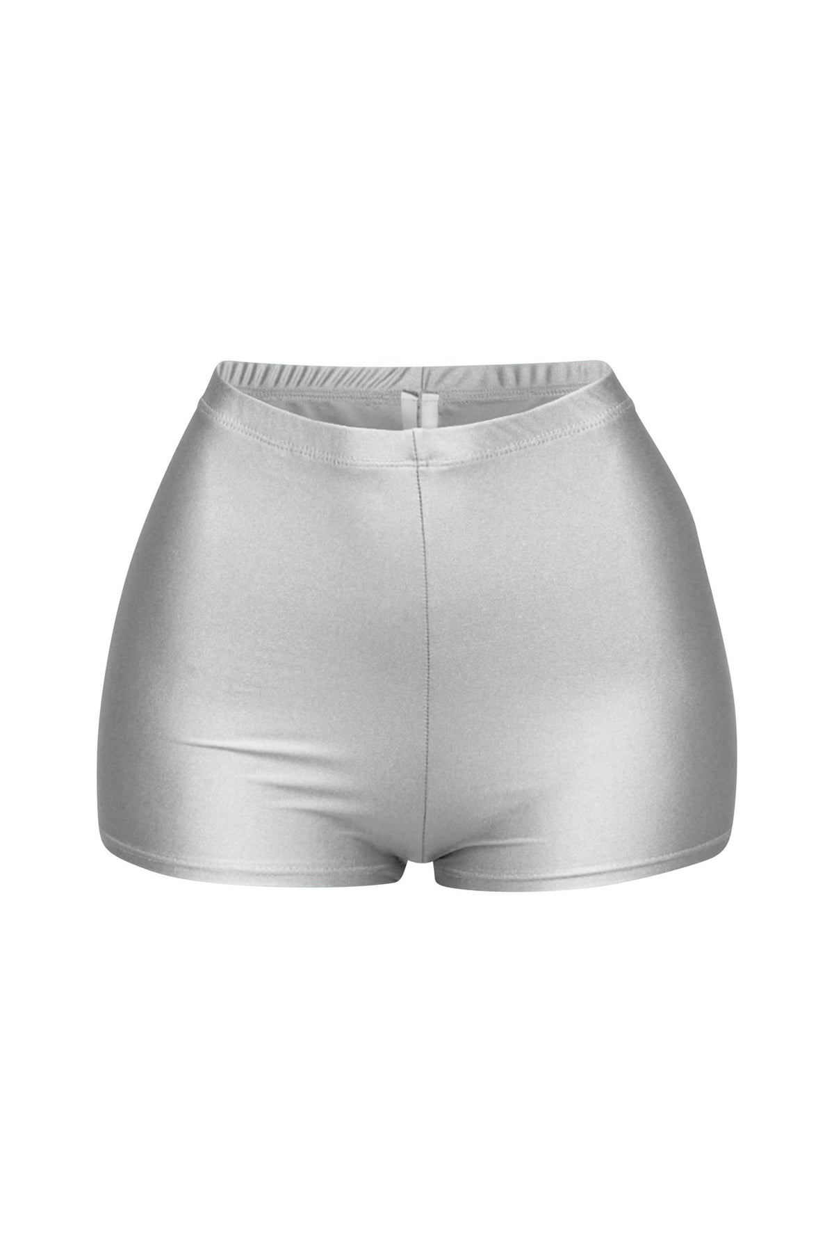 Shiny tricot high waisted shorts