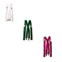 White Sequined Suspenders