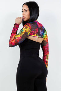 Plus Mesh Long Sleeve Shrug