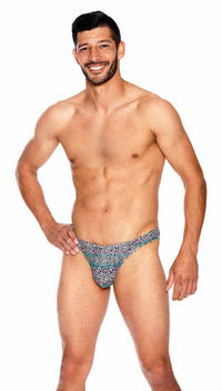 Men's Rainbow Leopard Print Thong