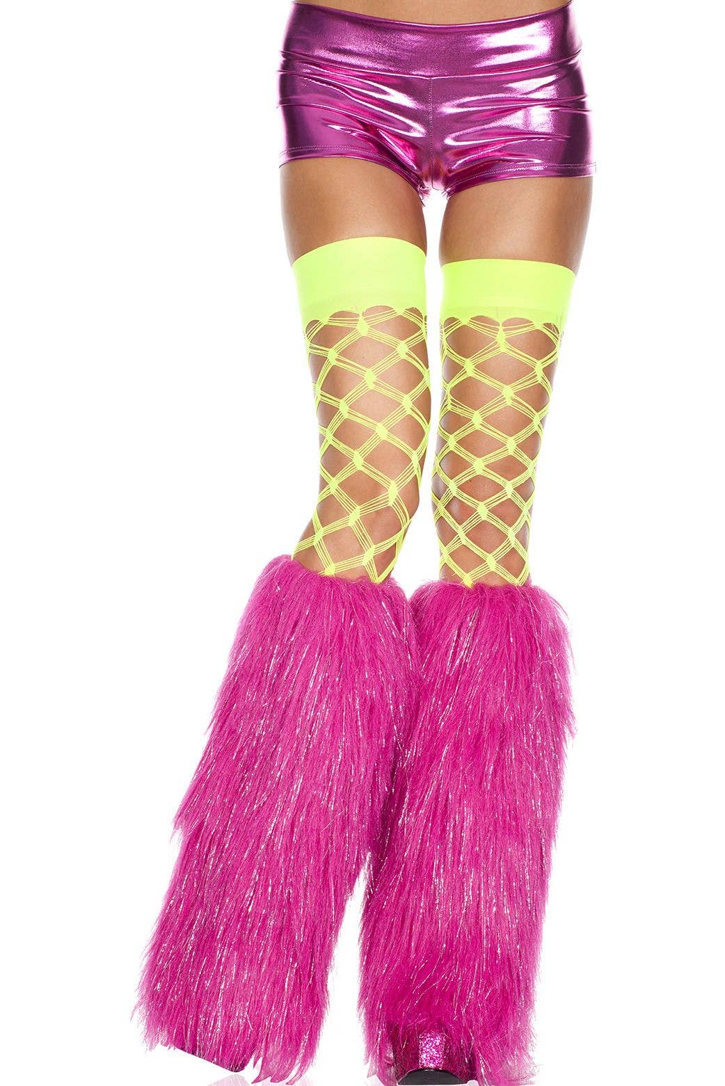Furry Lurex Leg Warmers