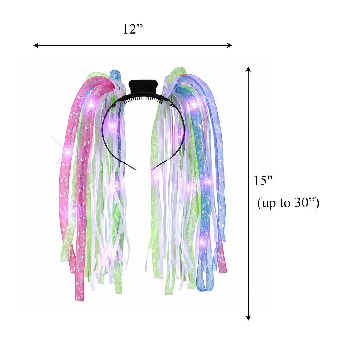 UV Reactive LED Noodle Headband Flashing Dreads