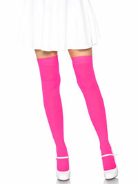 Luna Thigh High Stockings: Neon Green / One Size