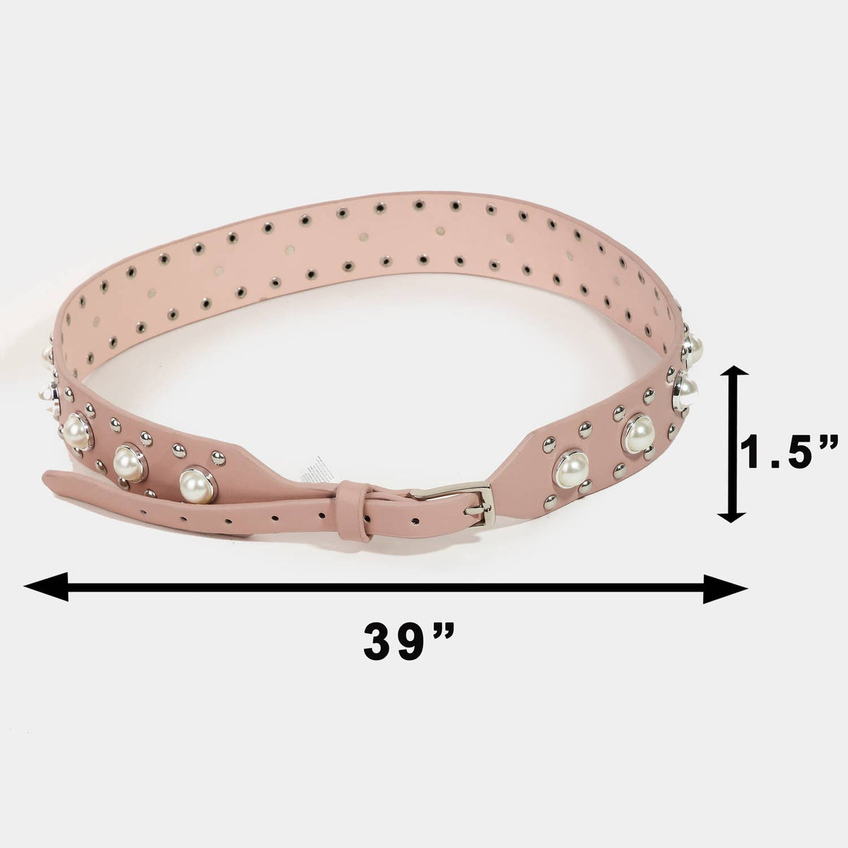Pearly Studded Vegan Leather Belt