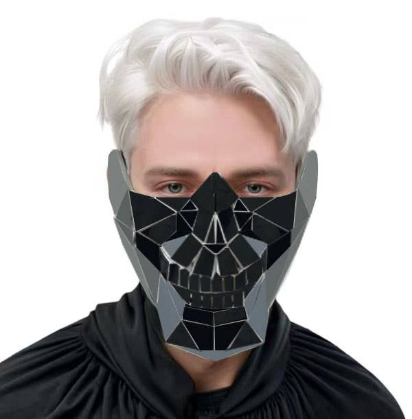 Mirror Half-Face Skeleton Mask