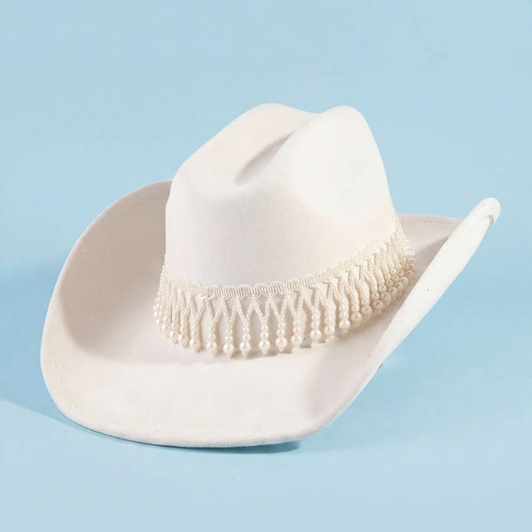 Pearl Fringe Band Cowboy Hat