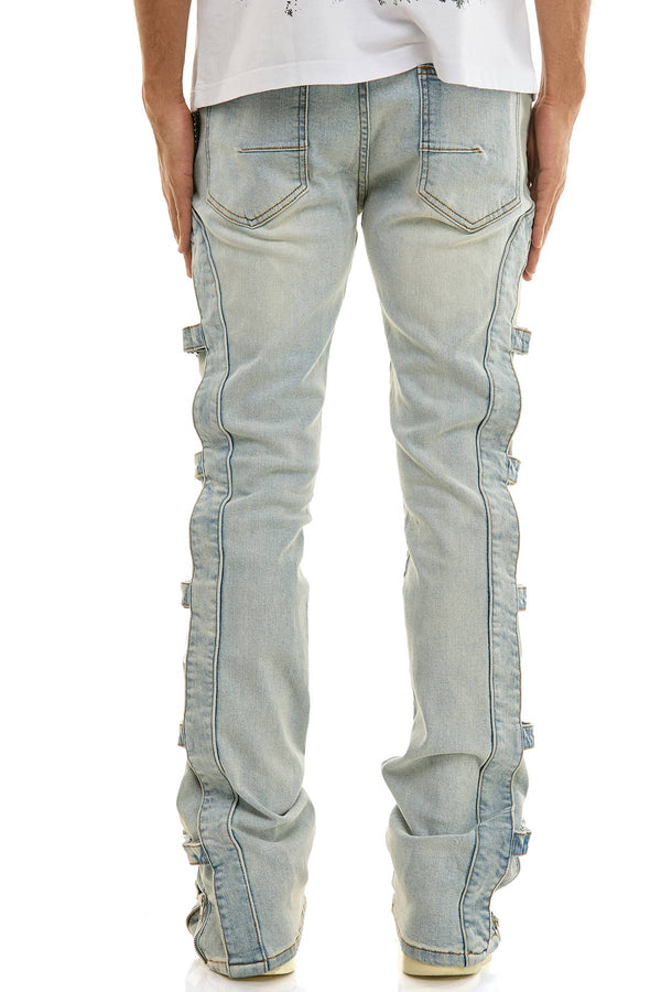 BUCKLE FLARE PANTS/JEANS