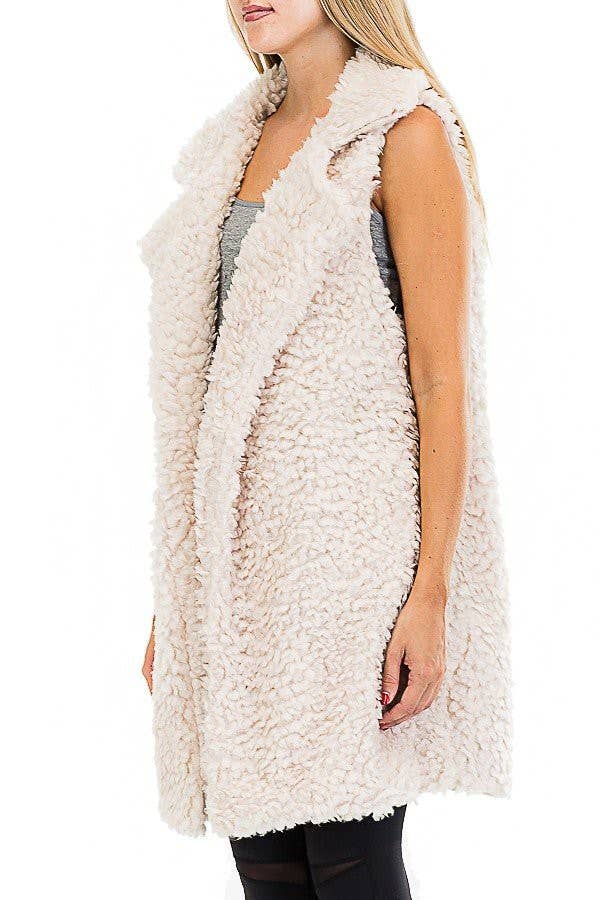 Satin Lined Faux Fur Vest