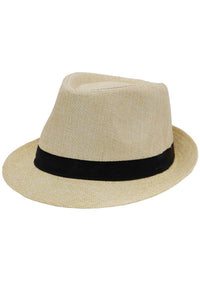 Open Weave Light Weight Flax Fabric Fedora
