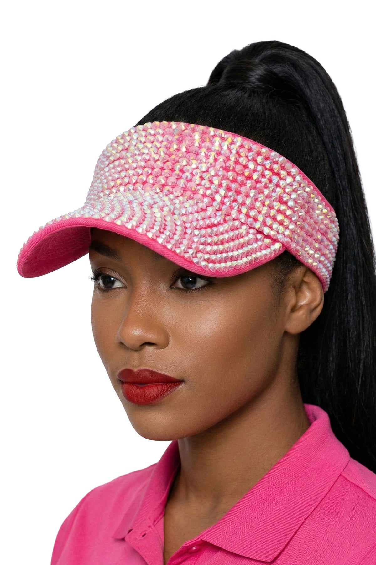 Rhinestone Velcro Back Visor