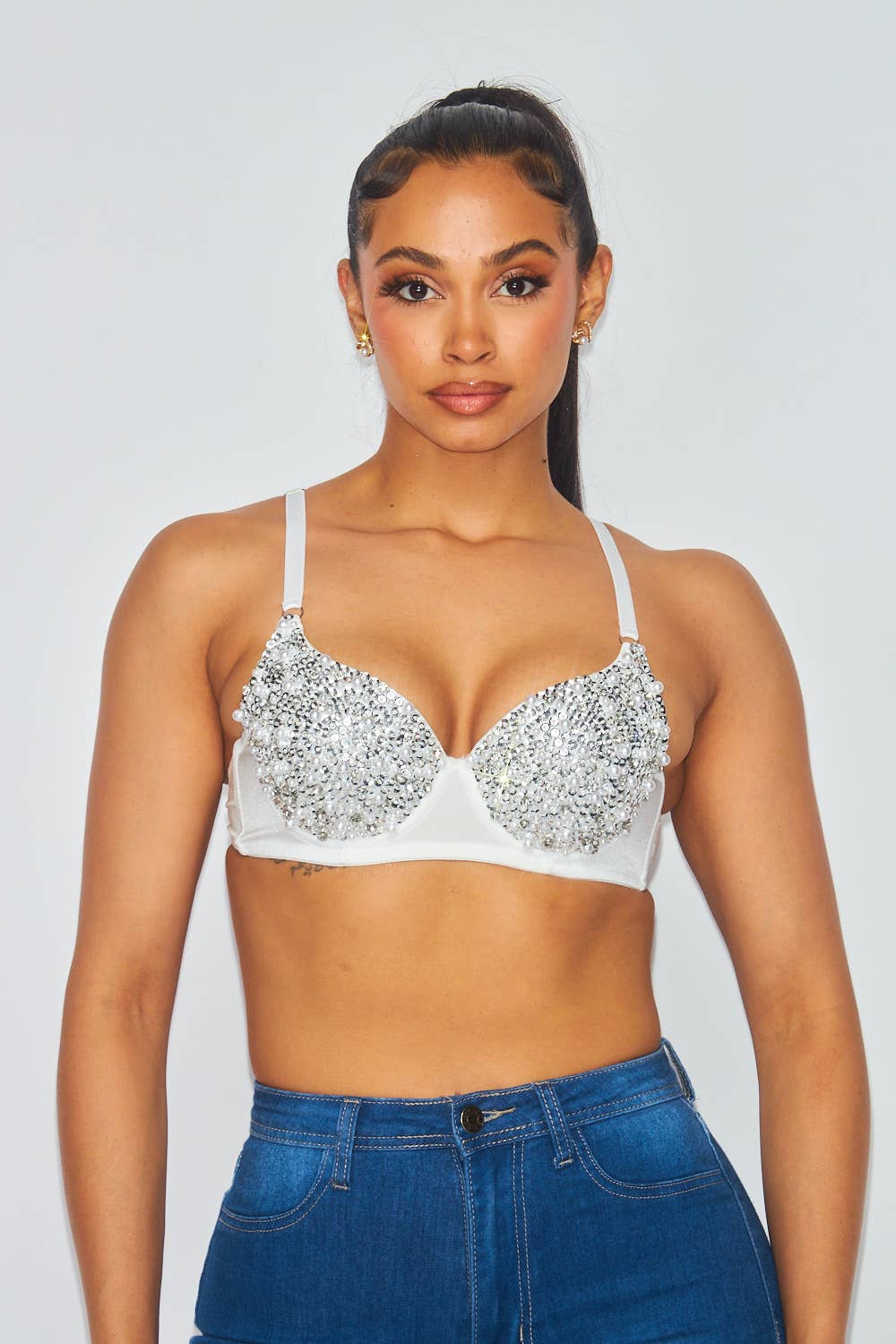 Sequin Pearl Bra