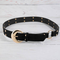 Studded Trim Vegan Leather Belt