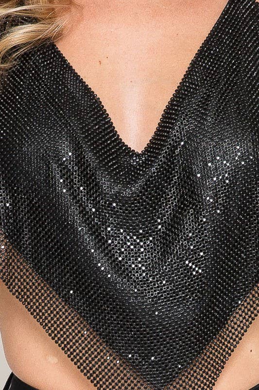 Crop Rhinestone Sexy Halter Bustier