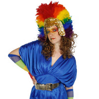 Feather Headdress Section With Sequins - Rainbow