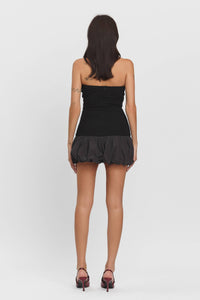 Tube top contrast bubble mini dress