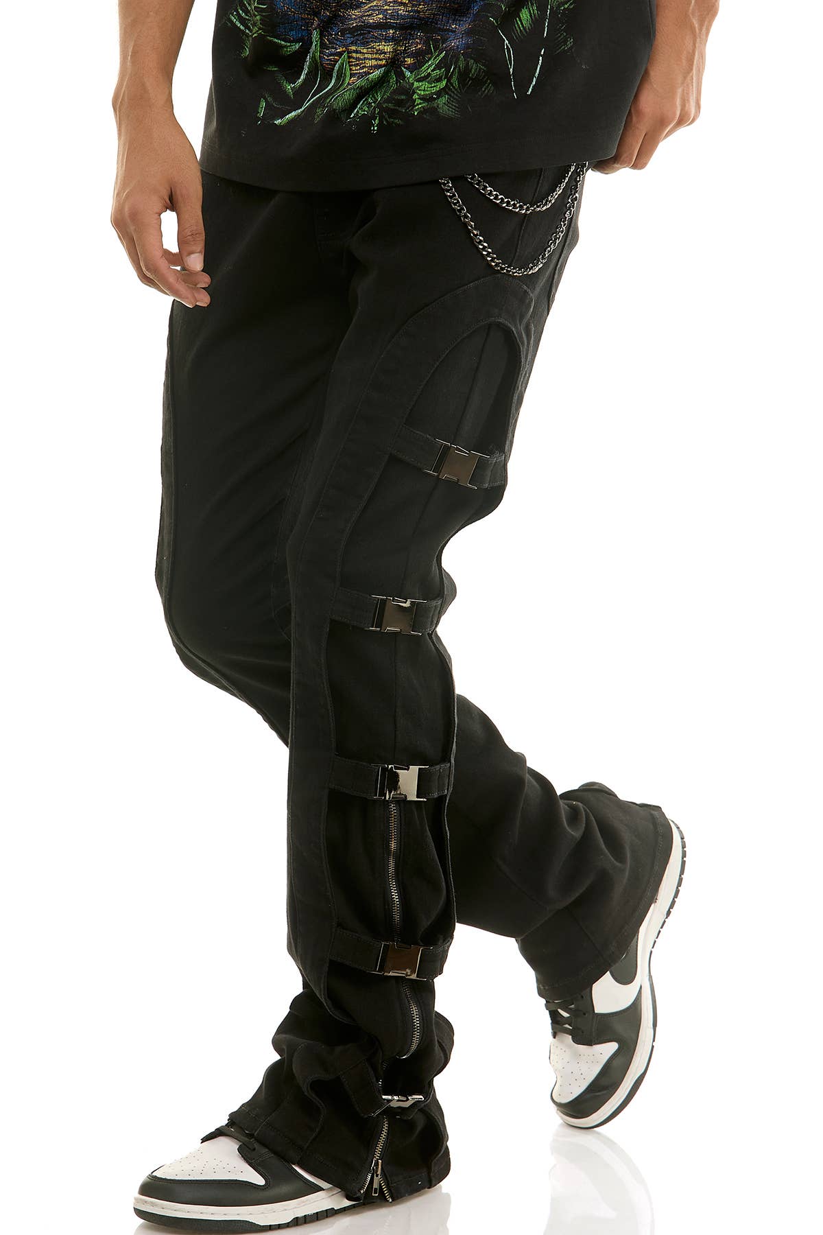 BUCKLE FLARE PANTS/JEANS