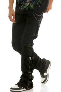 BUCKLE FLARE PANTS/JEANS