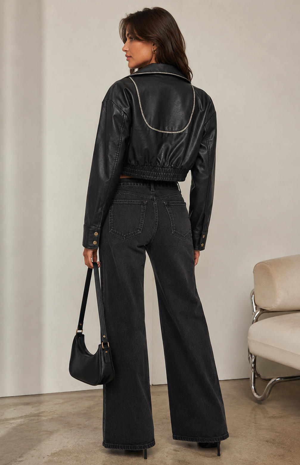 Cropped Moto Jacket