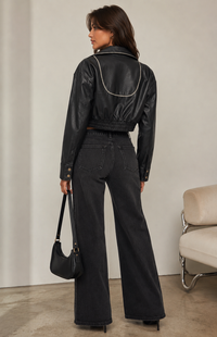 Cropped Moto Jacket
