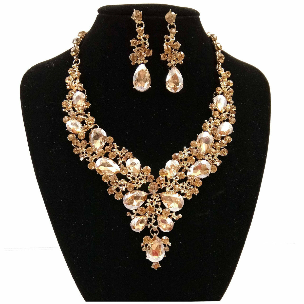 Vine Rhinestone Necklace Set