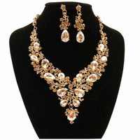 Vine Rhinestone Necklace Set