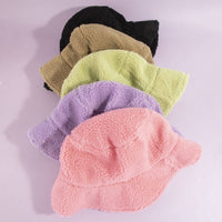 Solid Sherpa Teddy Fleece Bucket Hat