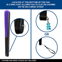 Transparent Glitter Purple X-Large Hand Fan