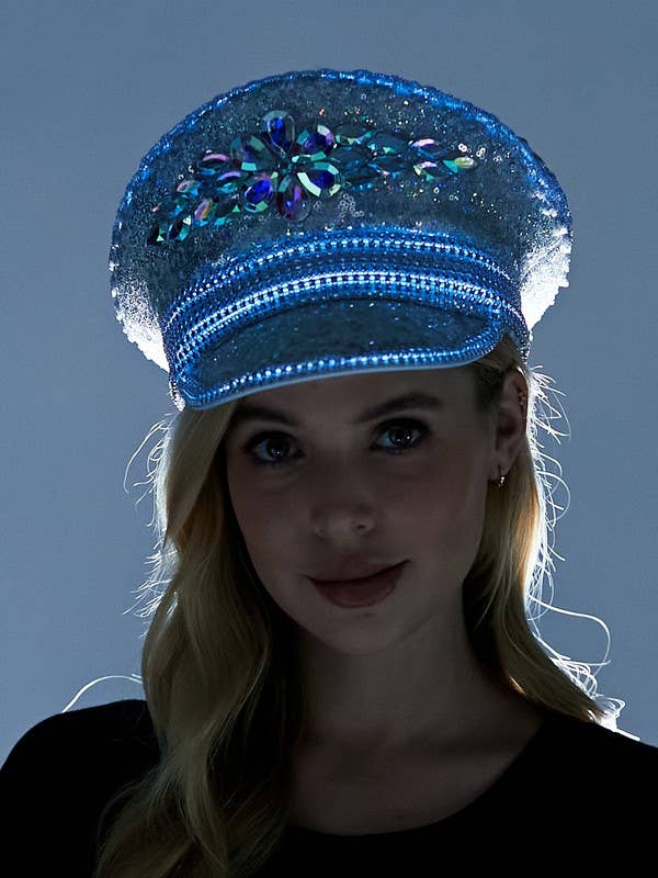 Silver Gems Light-Up Captain Hat