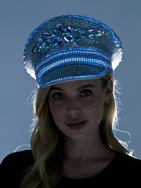 Silver Gems Light-Up Captain Hat