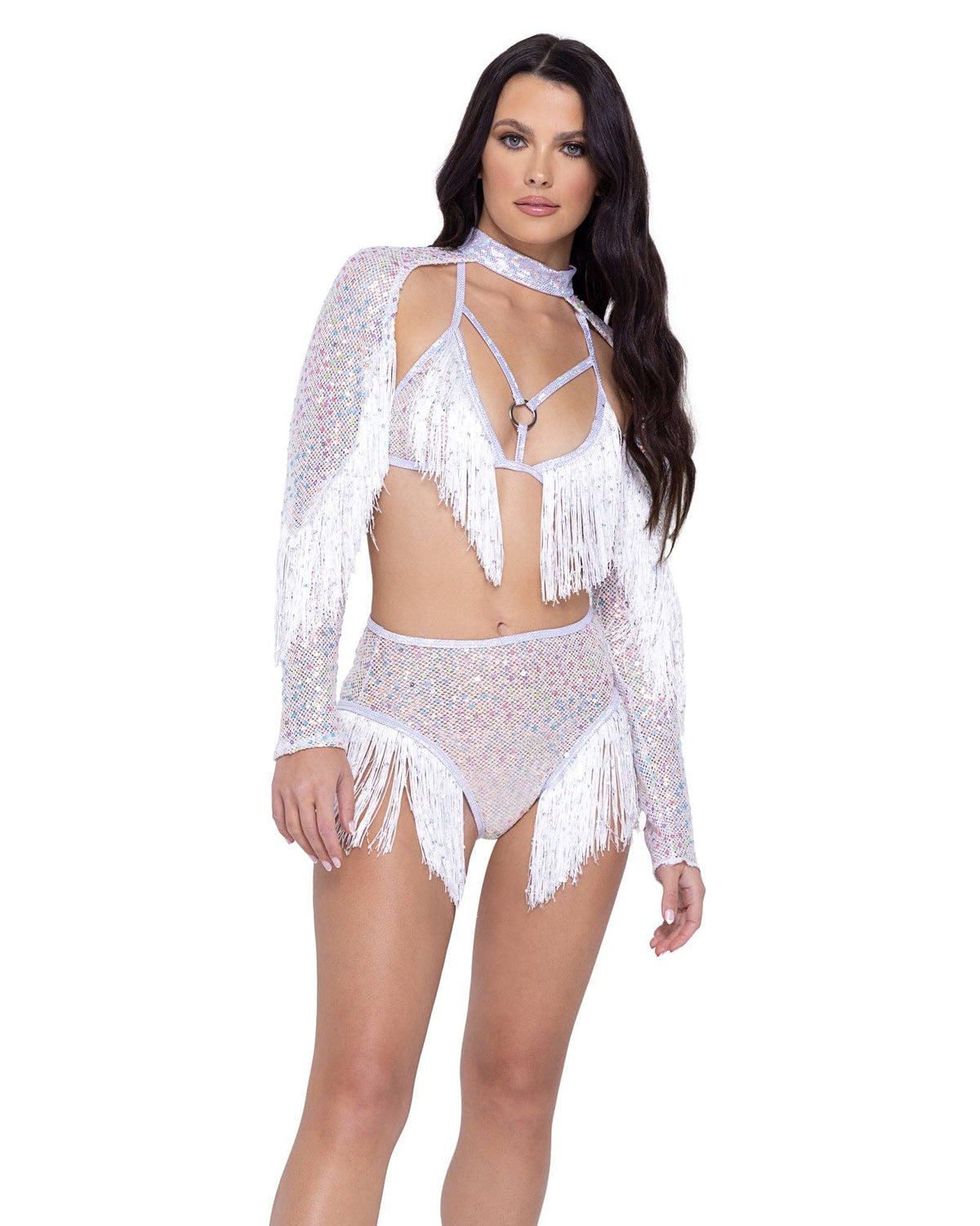Sequin Fishnet Top