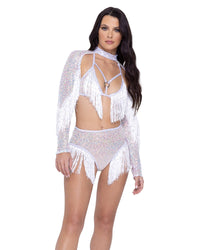 Sequin Fishnet Top