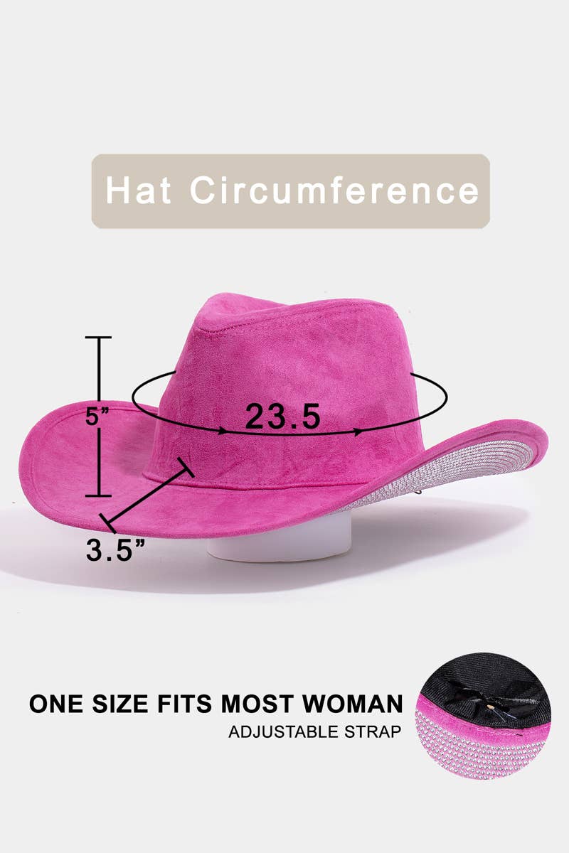 Studded Rhinestone Brim Cowboy Hat