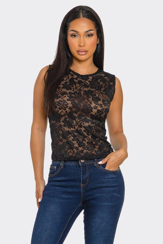 Lace Sleeveless Top