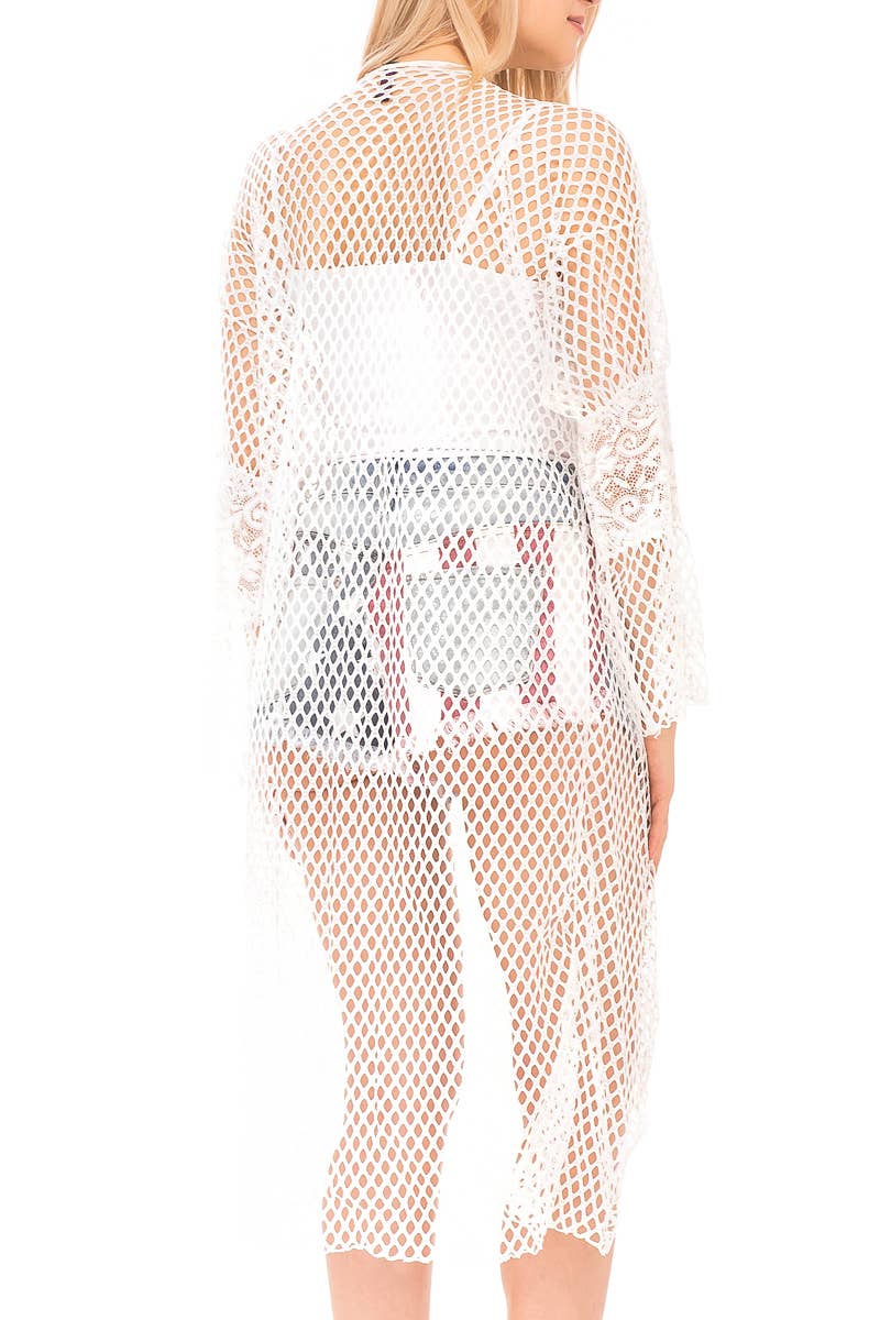 Fishnet Lace Kimono