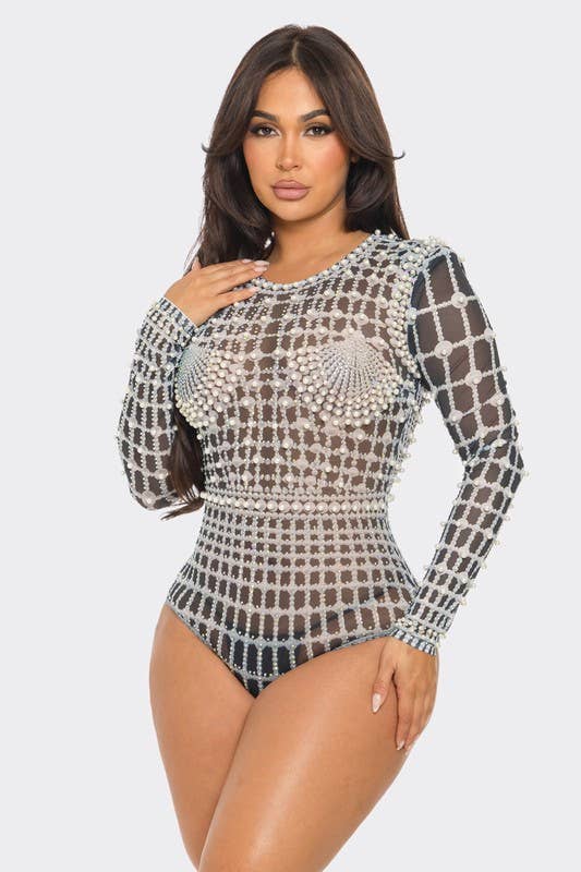 Shell Rhinestone Bodysuit