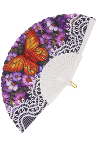 Butterfly Daisy Floral Handheld Folding Fan