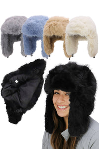 Shaggy Fuzzy Faux Fur Ushanka Trapper Hat