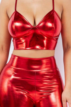 Metallic Cropped Top