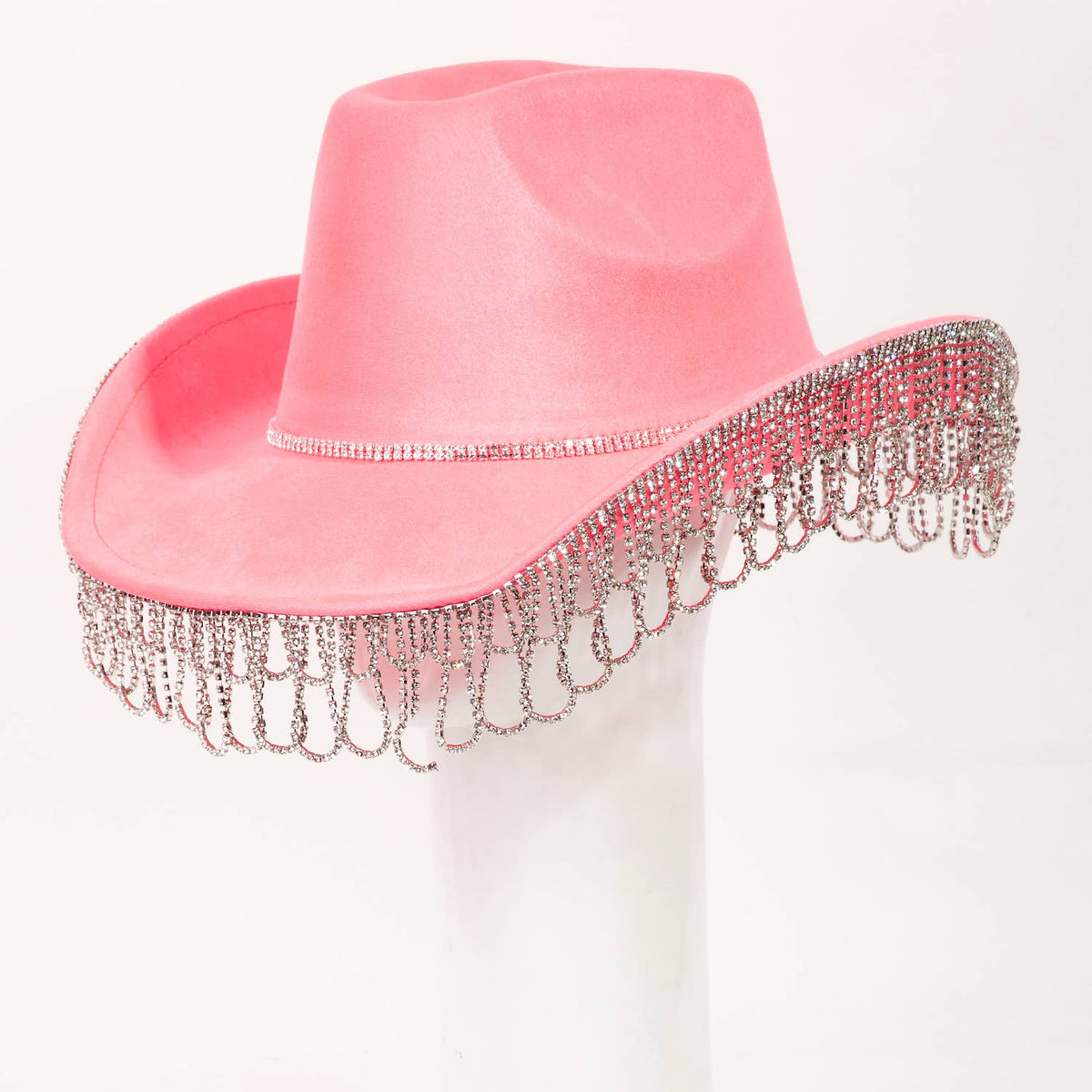 Intricate Rhinestone Curtain Fringe Cowboy Hat