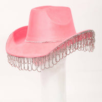 Intricate Rhinestone Curtain Fringe Cowboy Hat