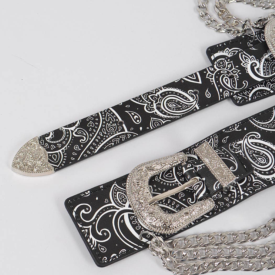 Two Buckle Chain Waist Belt