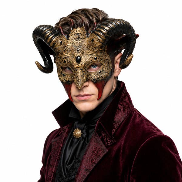Baroque Ram Horn Masquerade Mask