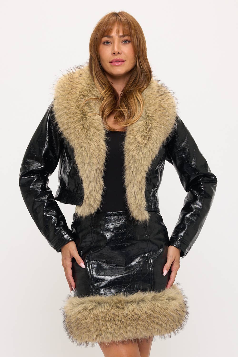 Croc Skirt & Jacket Set