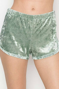 STRETCH CRUSHED VELVET SHORTS