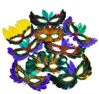 MARDI GRAS FEATHER MASKS 50PCS/PACKS
