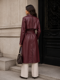Neo Luxe Leather Trench