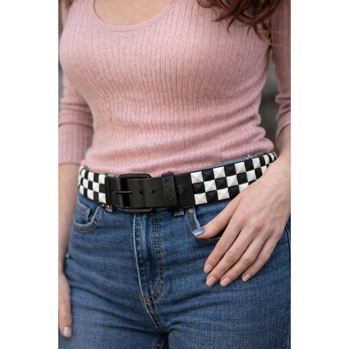 Studded Belt Black/White