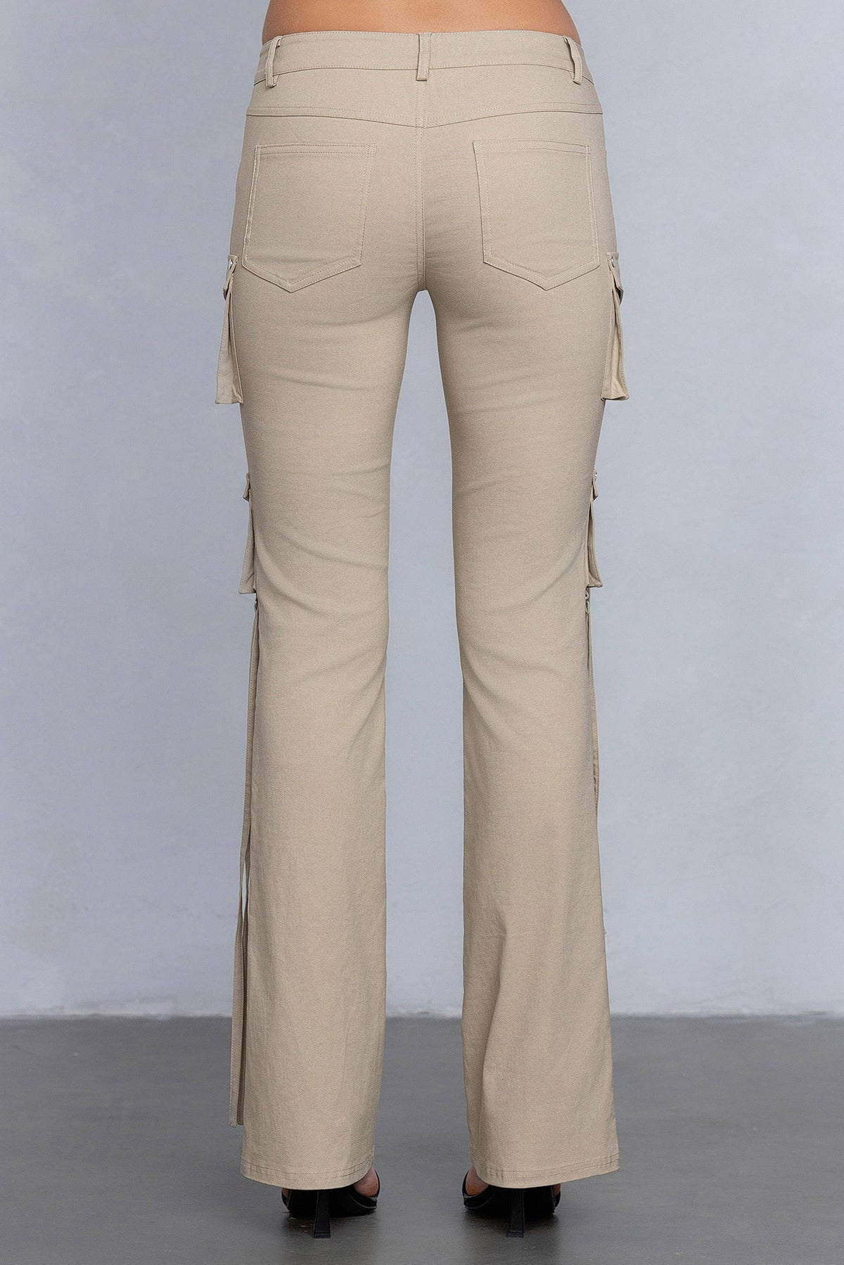 Stretchy flared cargo pants