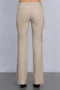 Stretchy flared cargo pants